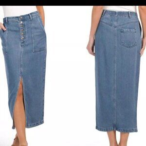 YFB Denim Button Fly Maxi Skirt XS